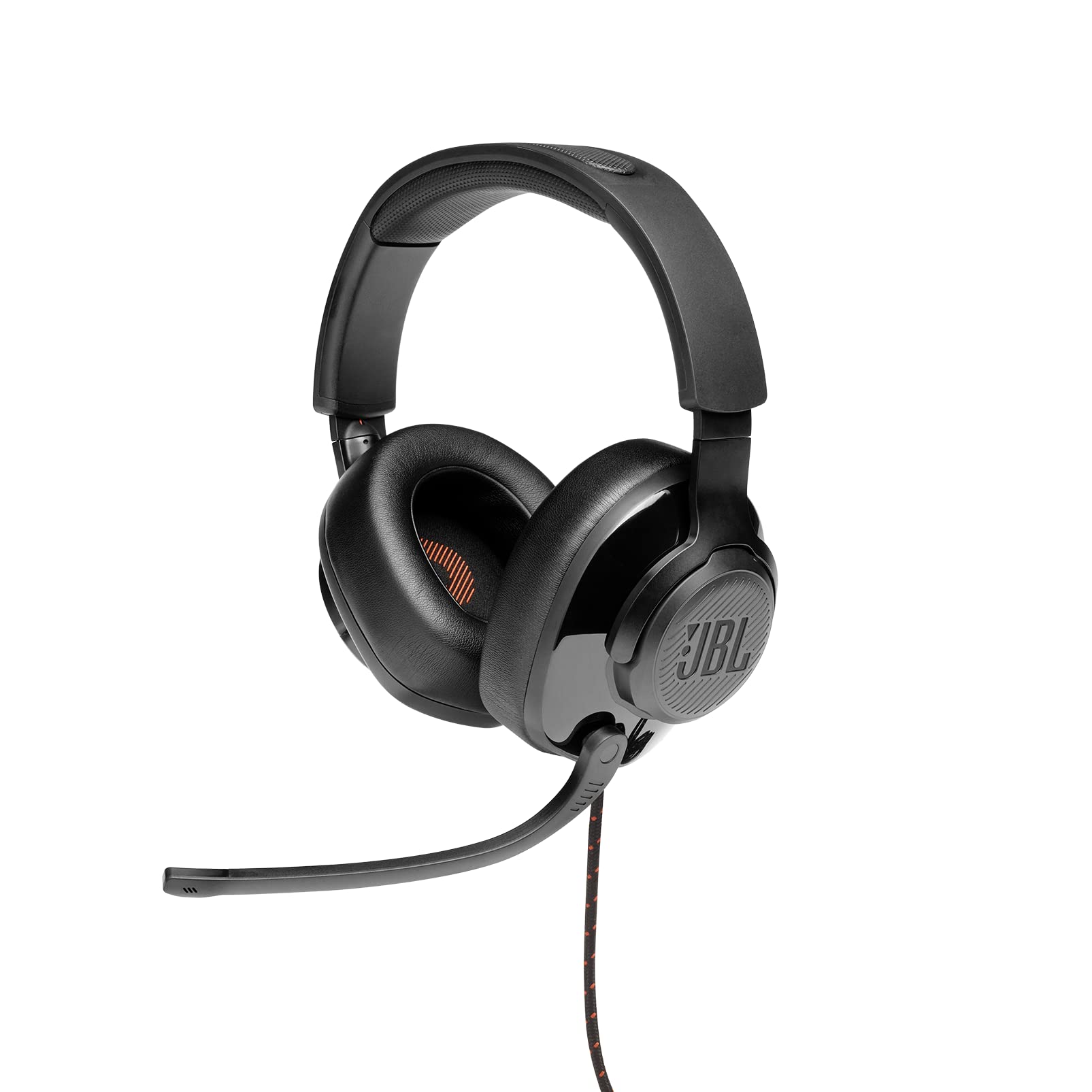 JBL Quantum 300 Auriculares para gamers con un diseño llamativo y micrófono, tecnología de virtualización surround, compatible con múltiples plataformas, en negro JBL Quantum 300 Auriculares para gamers con un diseño llamativo y micrófono, tecnología de virtualización surround, compatible con múltiples plataformas, en negro